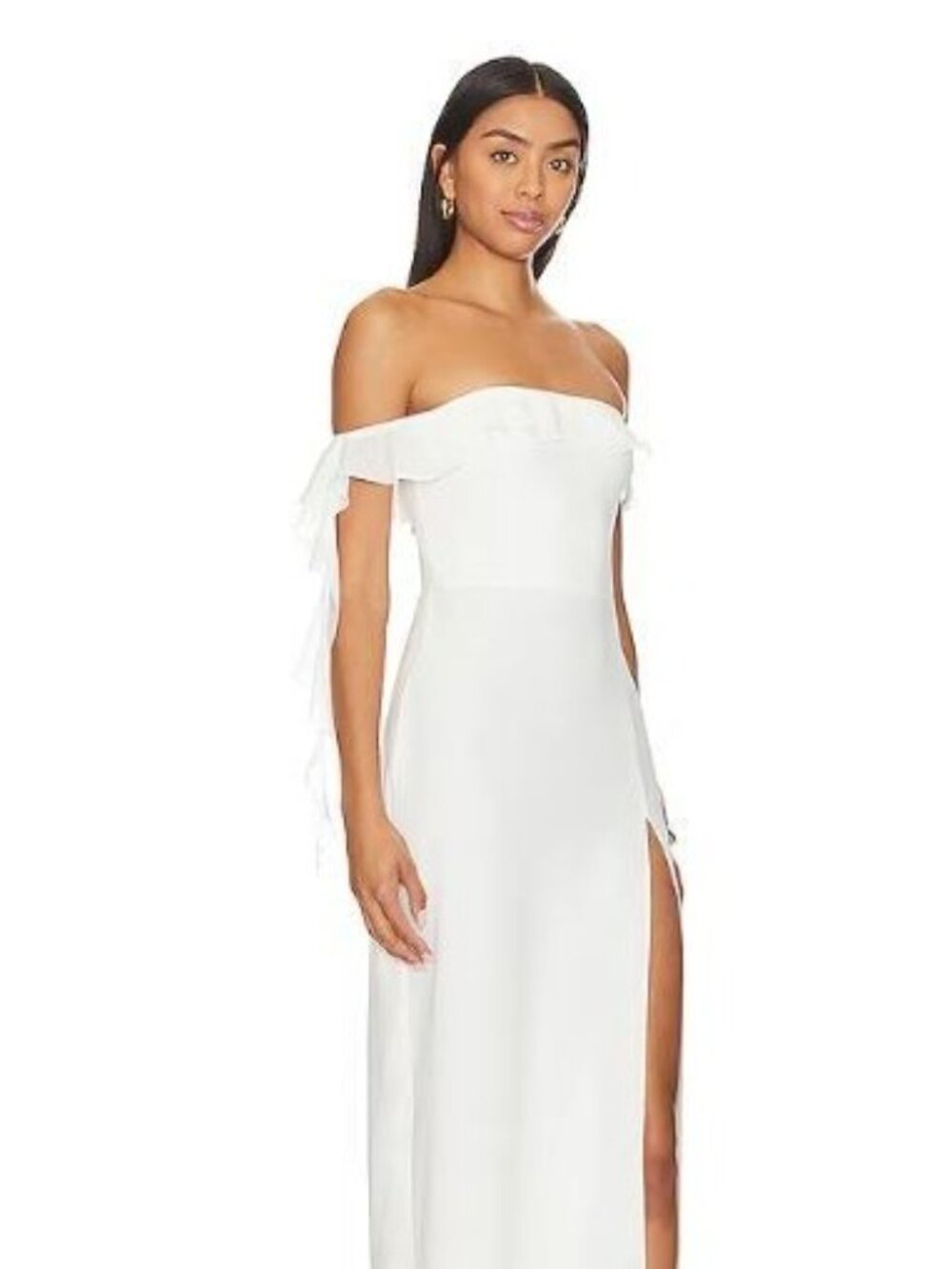 NWT Amanda Uprichard Women's Ivory Copellia Ruffle Dress Size Large 3449 - Picture 11 of 16